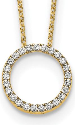 Diamond2Deal 14k Yellow Gold 1/4 Ct Lab Grown Diamond Eternity Pendant Necklace 18 Clarity VS, Color D-E