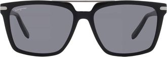 Ferragamo Grey Square Mens Sunglasses SF1037S 001 57