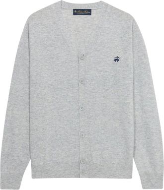 Brooks Brothers Truien & Vesten, Heren, Grijs, 2Xl, Wol, Lamswol Vest met Logo