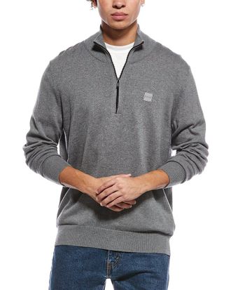 HUGO BOSS Kanobix Cashmere-Blend 1/4-Zip Sweater