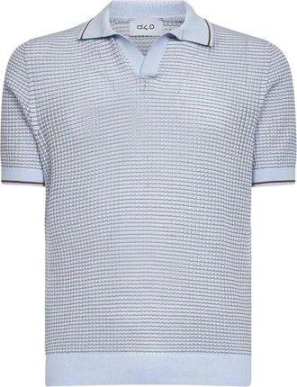 D4.0 Polo Shirts, male, Blue, Size: XS Jacquard Polo Shirt