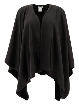 F.it velvet asymmetric cape - women - Polyester - 42 - Black