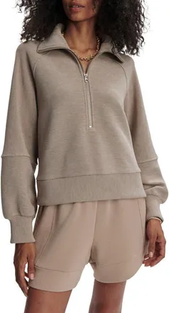 Varley Milano Half-Zip Sweatshirt in Taupe Marl at Nordstrom, Size X-Small
