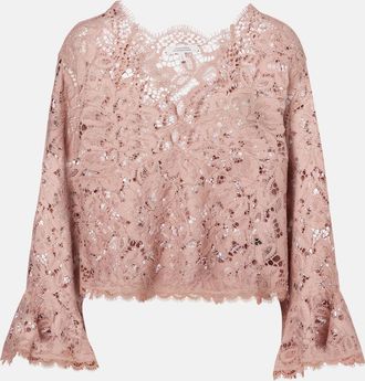 Dorothee Schumacher Top in pizzo Dream con stampa floreale