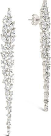 Sterling Forever Shay CZ Linear Drop Earrings
