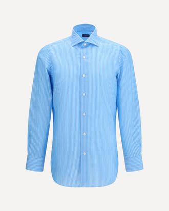 Finamore Regular 170 a due striped shirt in Egyptian cotton Male 40