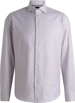 BOSS Regular-fit shirt in structured cotton twill