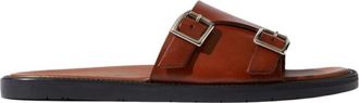 Scarosso Leren Slippers - Heren - Sandalen - Bruin - 45 EU - Leer - Schoenen