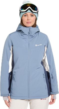 The Edge Womens Nakiska Waterproof Insulated Ski Jacket, 2-Layer Stretch Fabric, Synthetic Insulation, Regular Fit, with Snow Skirt and Goggle Pocket (UK, Nume