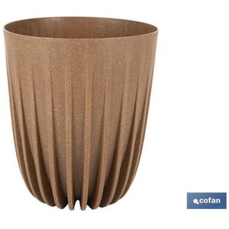 cofan Maceta Con Filtro De Drenaje A Rayas Color Marr&oacute;n Wpc &Oslash; 390 X 463 Mm 39,6 L Caja 4 Unid