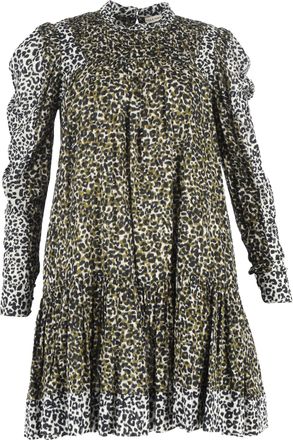 Ulla Johnson Amira Leopard-Print Mini Dress in Multicolor Cotton