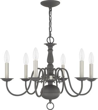 Livex Lighting Livex Williamsburgh 6 Lt Scandinavian Gray Chandelier