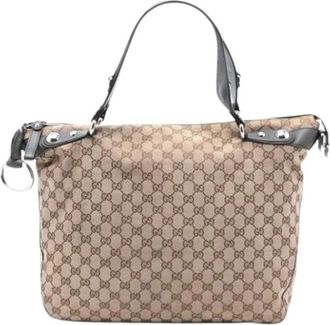 Gucci Pre-owned Shoulder Bags, female, Beige, Size: ONE SIZE Pre-owned Canvas Satchel