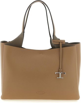 Tod's Brown T Timeless Medium Tote