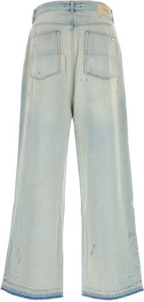 Amiri Mens Denim Wide-Leg Jeans Perfect Antique Indigo Exterior: Cotton