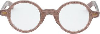 Valentino VLX-185B Round Full Rim with Beaded Frame Eyeglasses - Pink