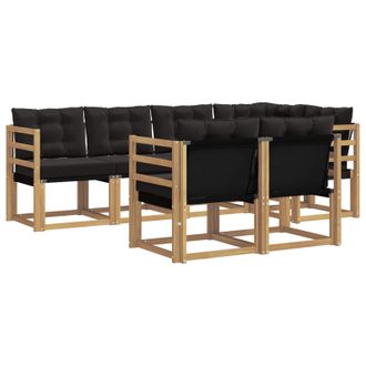 vidaXL Conjunto De Sof&aacute;s De Exterior Con Coj&iacute;n 7 Pcs Blanco Y Negro Vidaxl