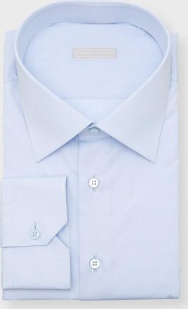 Stefano Ricci Mens Solid Barrel-Cuff Dress Shirt
