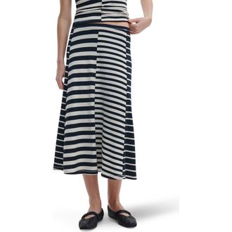 Rag & Bone Mixed Stripe Knit Midi Skirt in Salute Multi at Nordstrom, Size X-Small