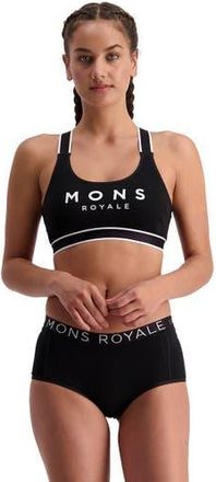 Mons Royale Stella X-Back Sports Bra - Womens in Black2 at Nordstrom, Size X-Large