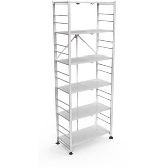 Dmora Scaffali Ficulle, 6 Ripiani, Peso Supportato 40 kg, 71x38x190h cm Bianco