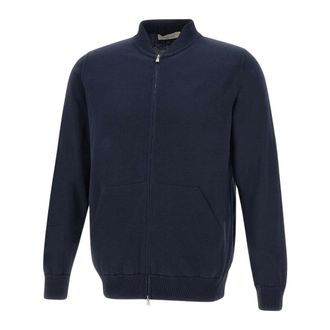 FILIPPO DE LAURENTIIS Full Zip Sweater - Heren - Jassen - Blauw - Maat: 3XL Katoen