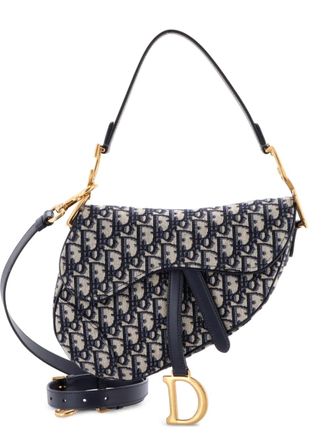 Dior Saddle Handbag with Strap Oblique Canvas Medium shoulder bag - Blauw