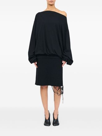 Maison Margiela Oversized Cotton Jersey Sweatshirt - Black