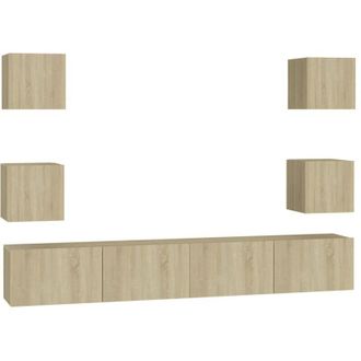 vidaXL Vidaxl - Juego De Muebles De Sal&oacute;n 6 Piezas Roble Sonoma