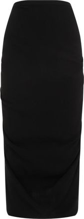Dries Van Noten Black Sonata Wool Midi Skirt