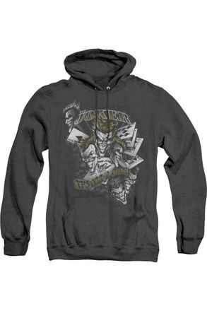 Gildan Batman Its All A Joke Adult Heather Hoodie / Hooded Sweatshirt