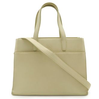 Loewe Cream Leather Handbag Shoulder Bag Tote Bag (Pre-Owned)