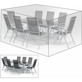Woltu Funda Protectora De Muebles Jard&iacute;n Cubierta De Conjunto De Muebles Pe Funda Para Sof&aacute; Exterior Impermeable Anti-uv A Prueba De Polvo Y Viento 242x162x