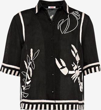 Eres Besticktes Leinenhemd Crab