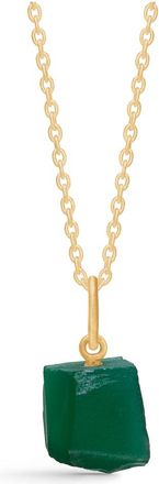 Frk. Lisberg Accessoires, Dames, Geel, S, Groene Onyx Natuur Hanger Ketting