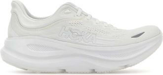 Hoka One One White Mesh Bondi 9 Sneakers