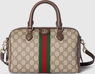 Gucci Ophidia Medium Boston Bag, Beige, GG Canvas