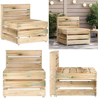 vidaXL Divano Centrale da Giardino su Pallet Legno di Pino Impregnato - Divano centrale - Legno impregnato