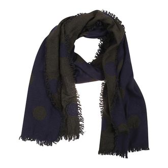 Yohji Yamamoto Accessoires, Dames, Bruin, ONE Size, Wol, Double Wool Polka Dot Scarf