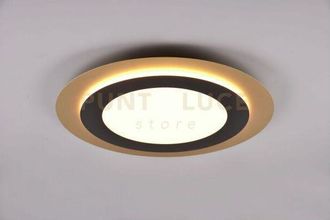 Trio Leuchten MORGAN PLAFONIERA A LED 42W 5600lm, 2700 - 6500KORO ROTONDA BORDO METALLO NERO ILLUMINATO CON TELECOMANDO MULTIFUNZIONE D. 45CM DIMMERABILE