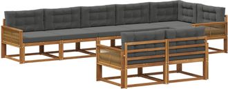 vidaXL Conjunto De Sof&aacute;s De Exterior 8 Uds. Natural Y Antracita Vidaxl
