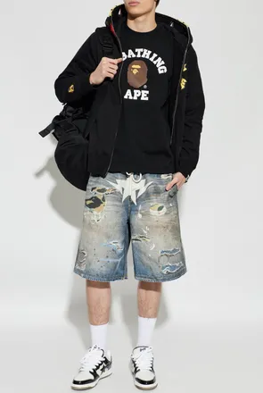 A Bathing Ape T-shirt With Logo, Mens, Black