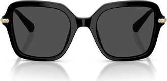 Swarovski 52mm Irregular Sunglasses in Black /Dark Grey at Nordstrom