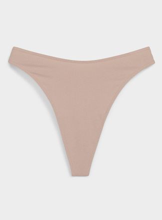 Miiyu Womens Solid high-cut essential thong Organic cotton