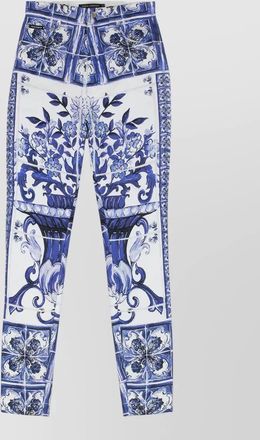 Dolce & Gabbana majolica print skinny jeans