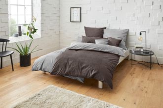 Bruno Banani Wendebettwäsche »Merlin in Gr. 135x200 oder 155x220 cm« 2 tlg. Baumwollbettwäsche, Leinen-Look in Melange-Optik