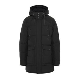 Moose Knuckles Jassen, Heren, Zwart, M, Nylon, Zwarte Nylon Island Parka