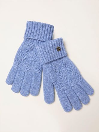 Fat Face FatFace Blue Leaf Knit Gloves