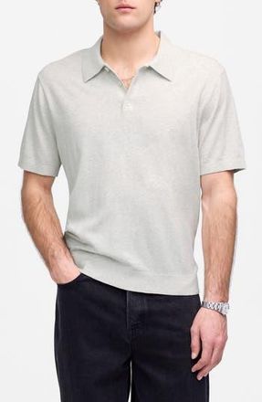 Madewell Heathered Three-Button Polo Sweater in Heather Oat at Nordstrom Rack, Size X-Large