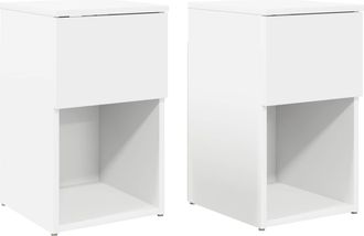 vidaXL Mueble Cama 2 Uds. Blanco 29 X 31,5 X 49 Cm Vidaxl
